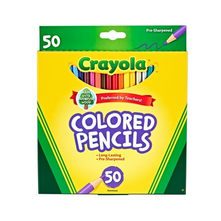 Crayola Colored Pencil Set, 50 Ct, School Supplies, Adult Coloring Pencils, Gift