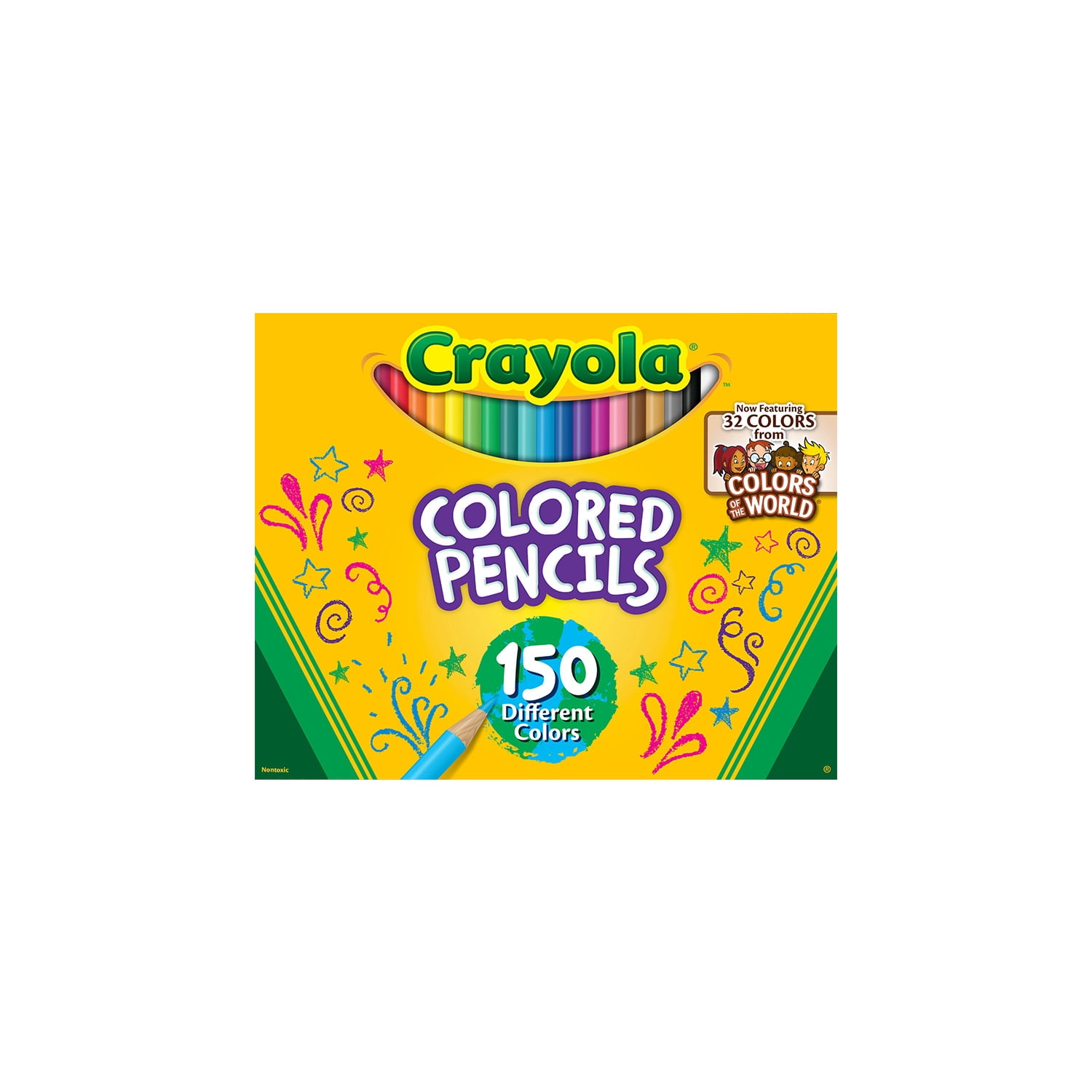 Crayola Colored Pencil Set, 150 Ct, Colors of the World, Back to School Supplies, Classroom Must Haves, Coloring Gifts for Teachers and Kids, Ages 5+