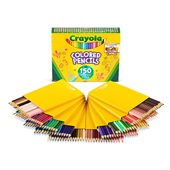 Crayola Colored Pencil Set, Colors of the World, 150 Ct, Back to School Supplies, Arts and Crafts, Classroom Must Haves, Gifts for Teachers and Kids, Ages 5+