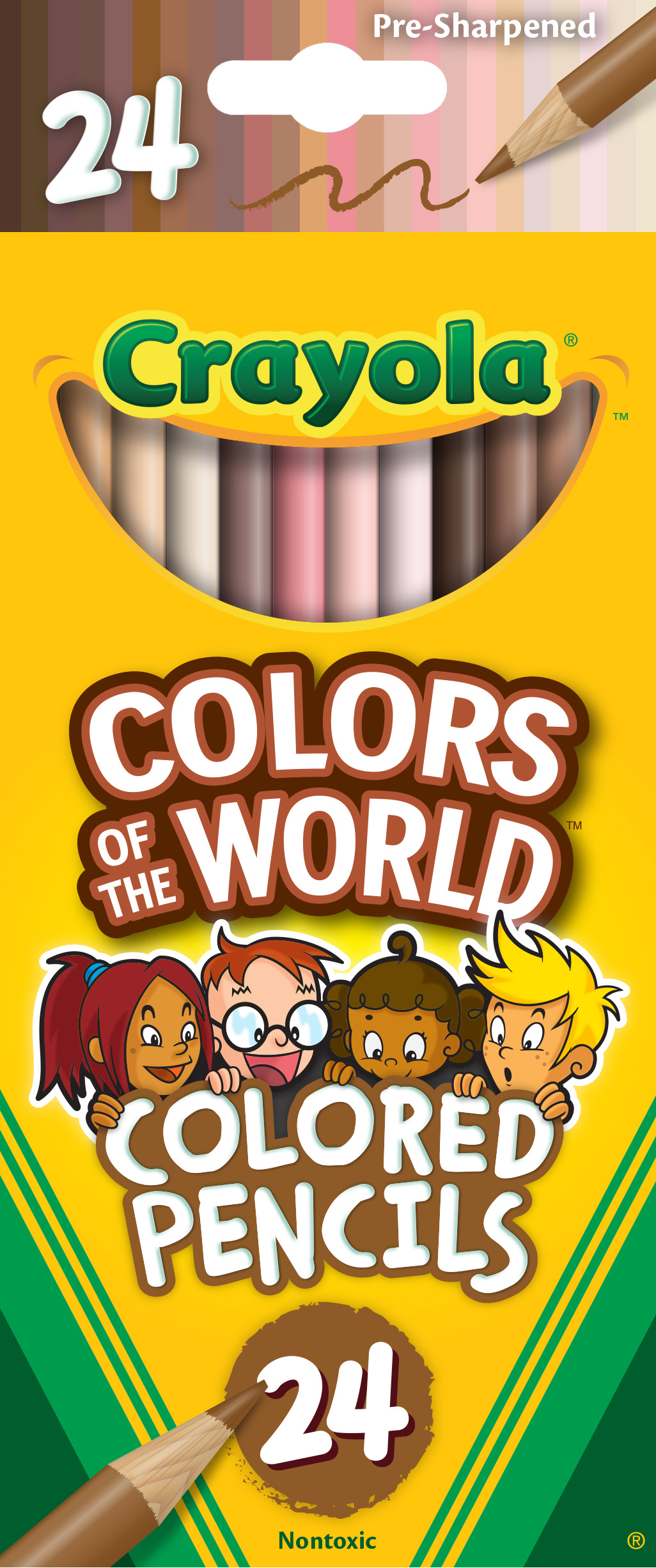 Crayola Colored Pencils 24 Pack, Colors of the World, Skin Tone Colored Pencils, 24 Colors, Child - image 1 of 8