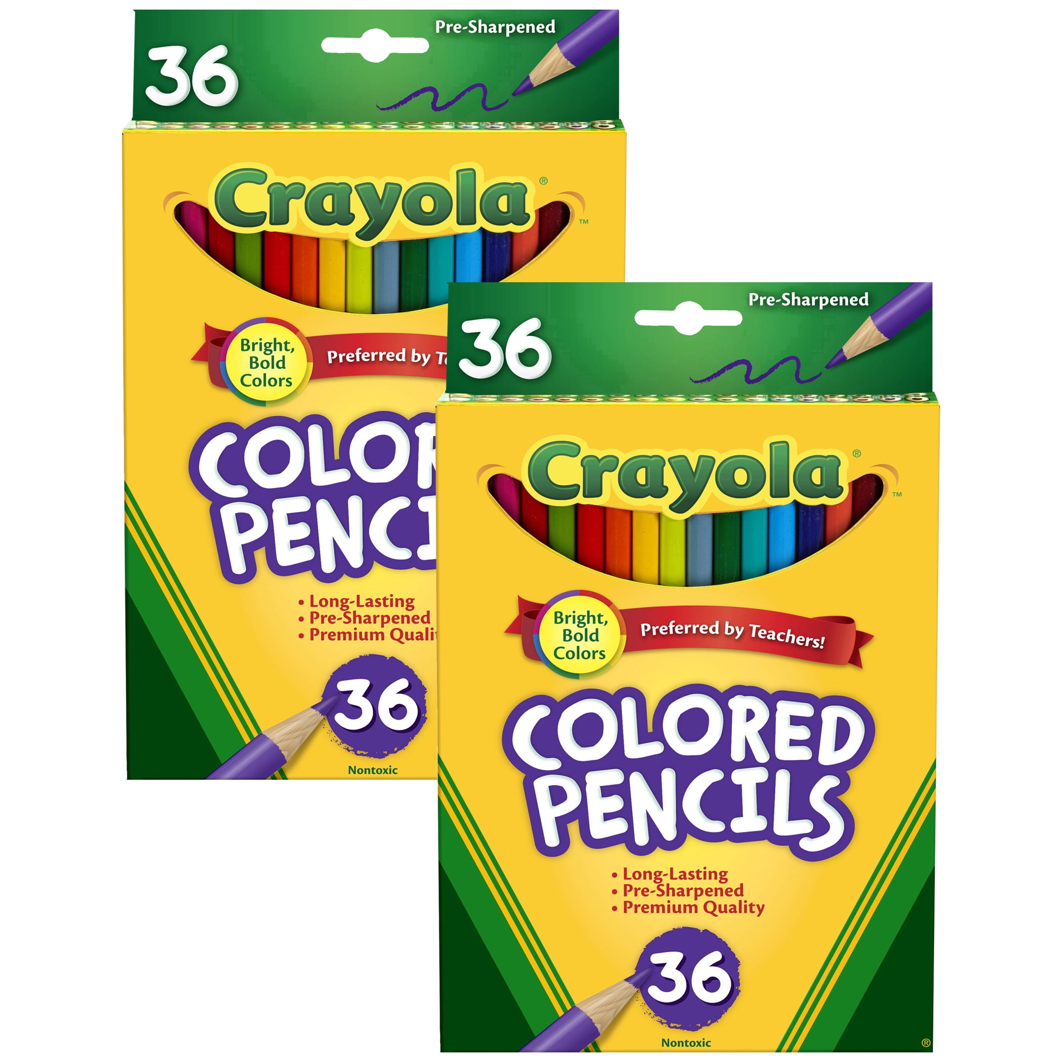 Crayola Colored Pencils, 36 Per Pack, 2 Packs
