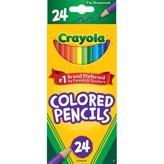 Crayola Colored Pencils, Assorted Colors, Pre-Sharpened, Adult Coloring, 24 Count