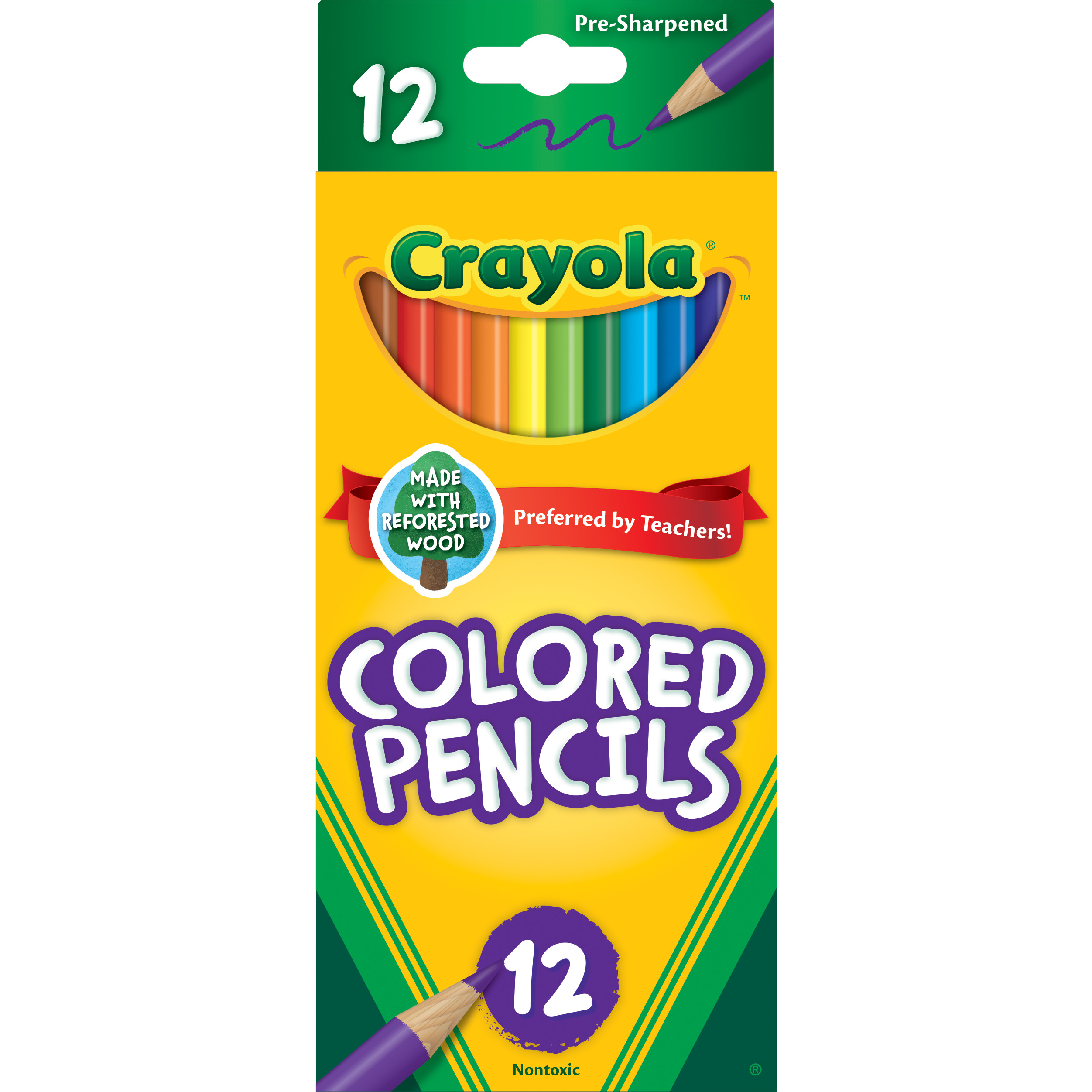 Crayola Colored Pencils, Assorted Colors, Pre-sharpened, Adult Coloring, 12 Count - image 1 of 9