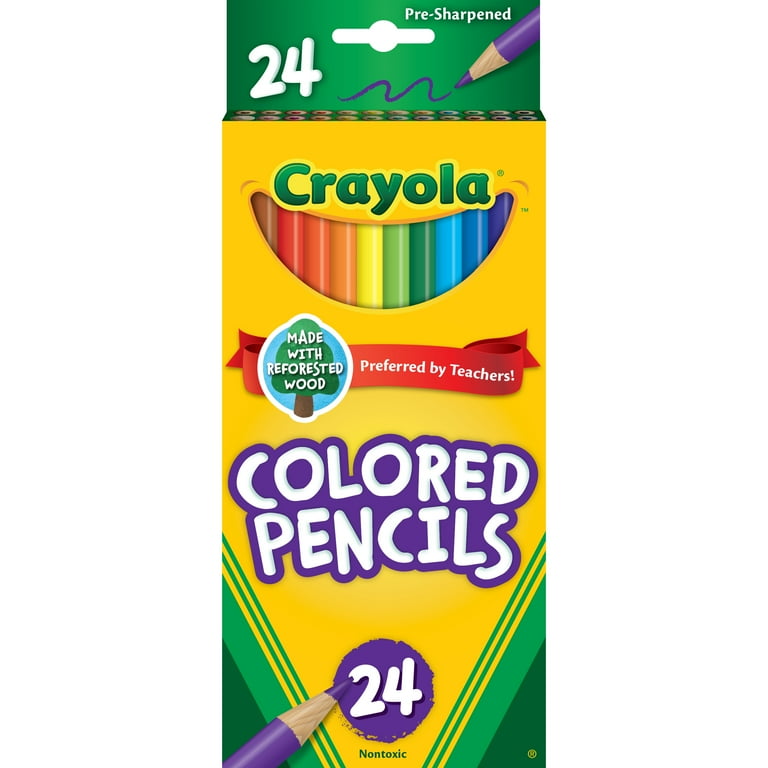 Crayola Colored Pencils Assorted Colors Pre sharpened Adult Coloring 24 Count