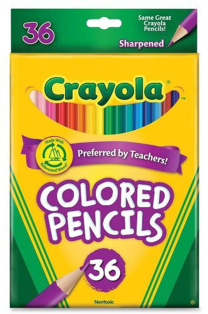Crayola Colored Non-Toxic Pencils, Long, 36 Ea