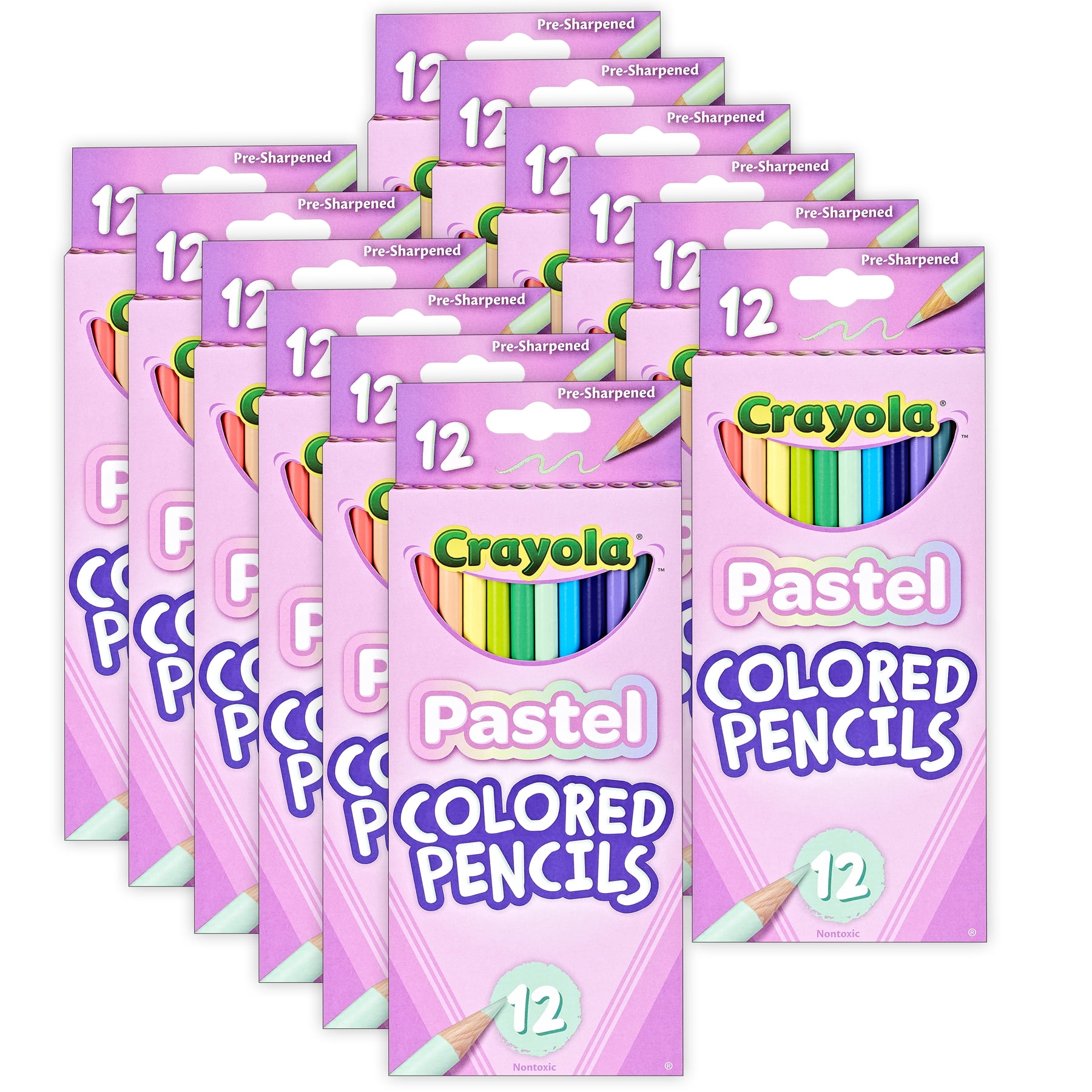 Crayola Colored Pencils, Pastel, 12 Per Pack, 12 Packs