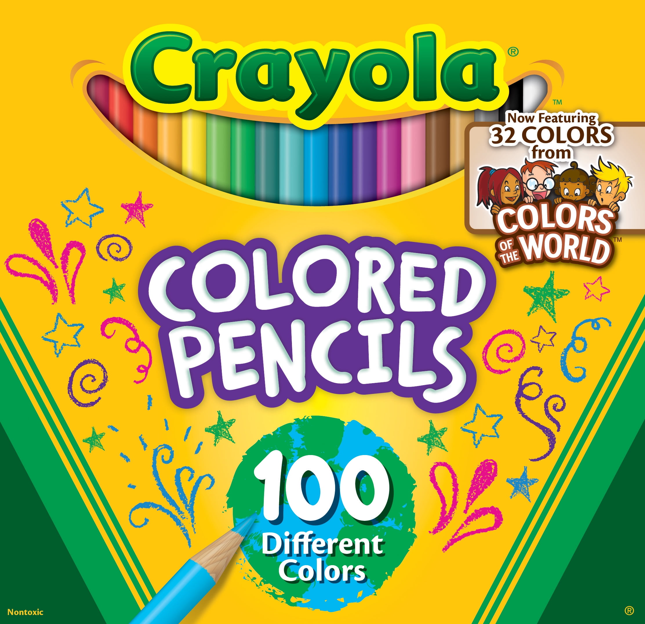 Crayola Colored Pencils, School Supplies, With Colors of the World, Beginner Child, 100 Pcs