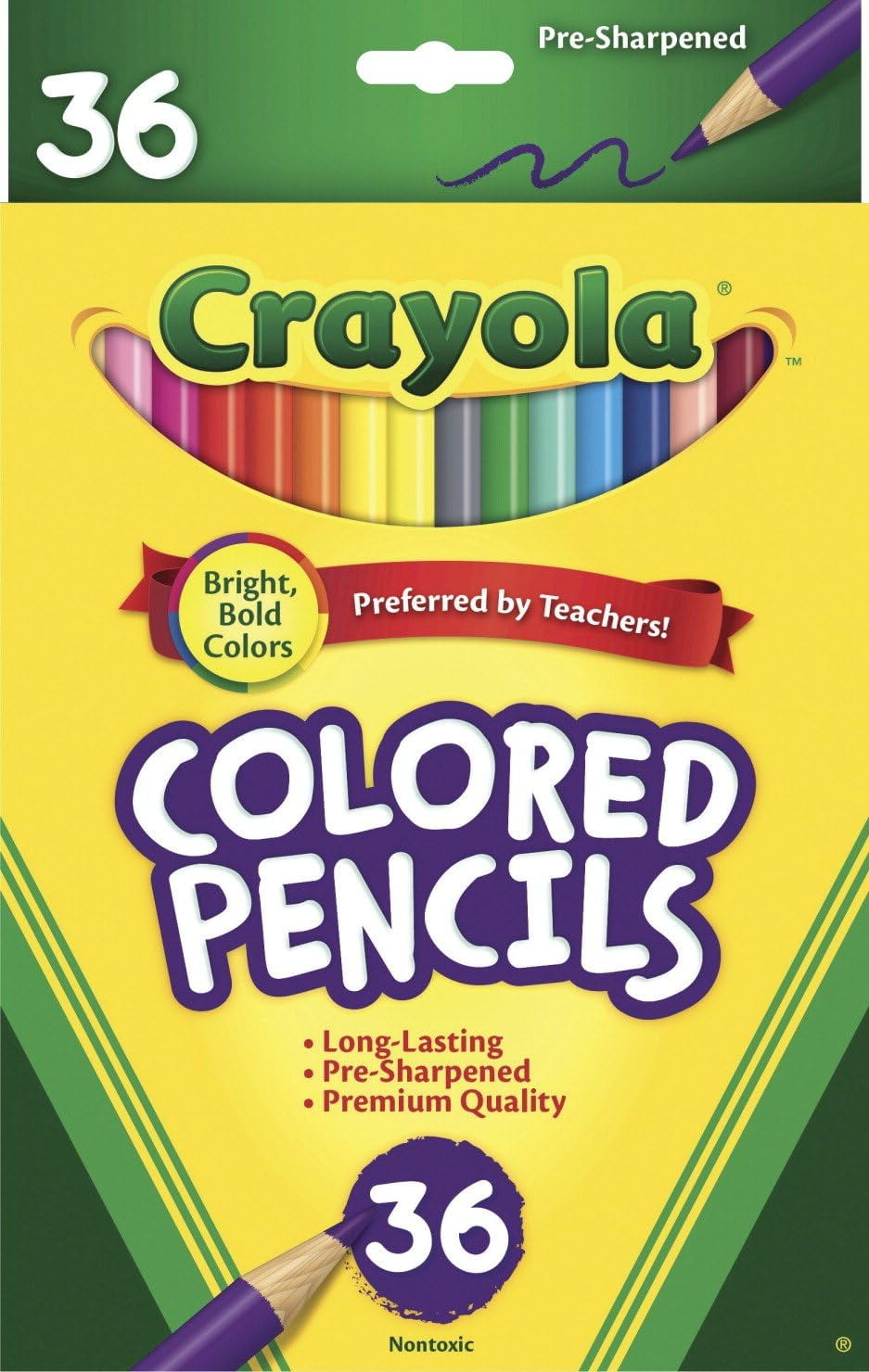 Crayola Colored Pencils Set, Assorted Colors, 36 Count, 6 Pack