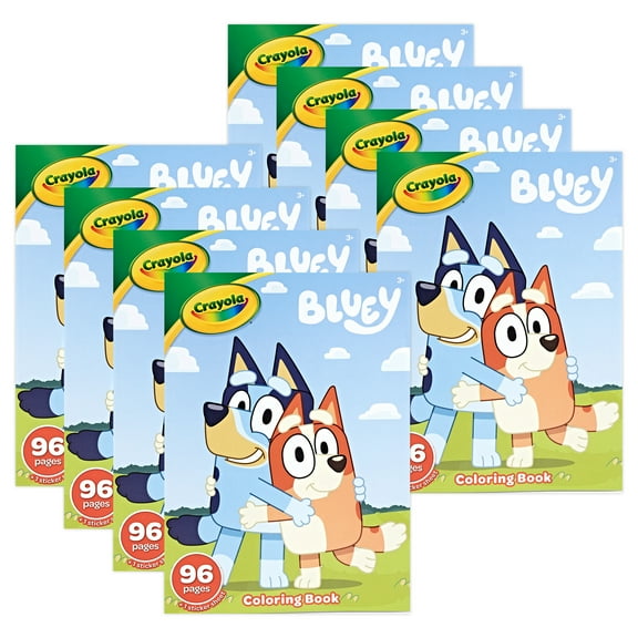 Crayola Coloring Book, 96 Pages, Bluey, Pack of 8