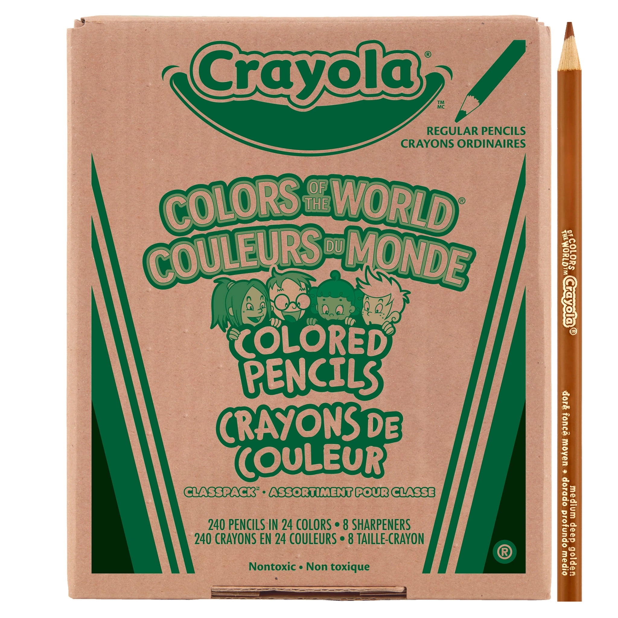 Crayola Colors of the World Skin Tone Colored Pencils Classpack (240ct), Bulk School Supplies, Art Classroom Must Haves, Teacher Essentials, Gifts, Ages 5, 6, 7, 8