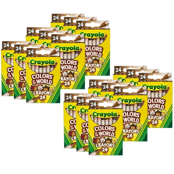 Crayola Colors of the World Crayons, 24 Per Pack, 12 Packs