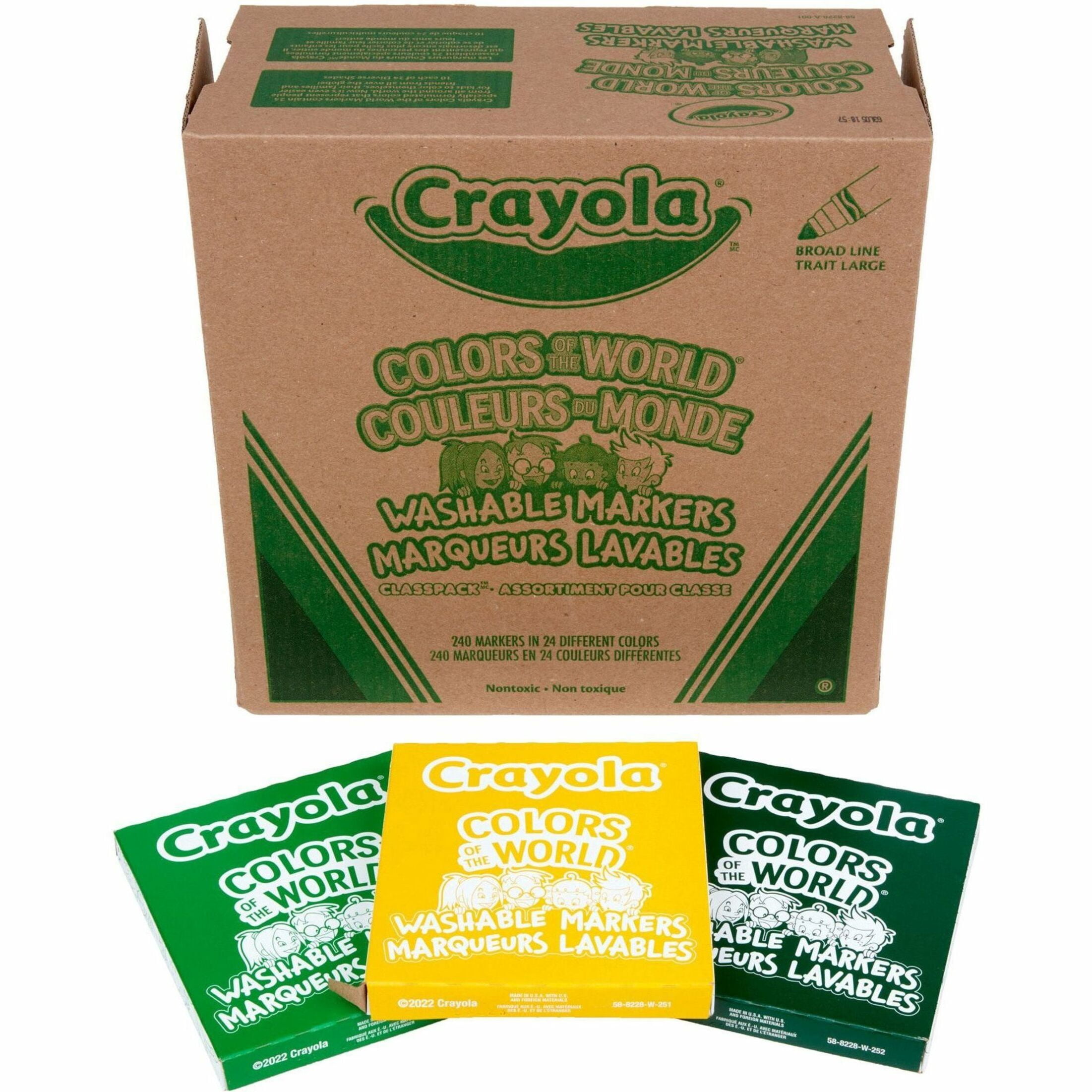 Crayola Colors of the World Washable Markers Classpack, 240 Markers