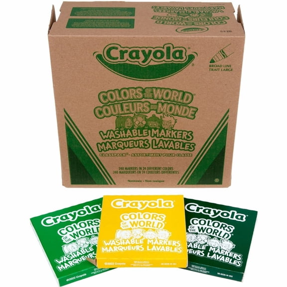 Crayola Colors of the World Washable Markers Classpack, 240 Markers