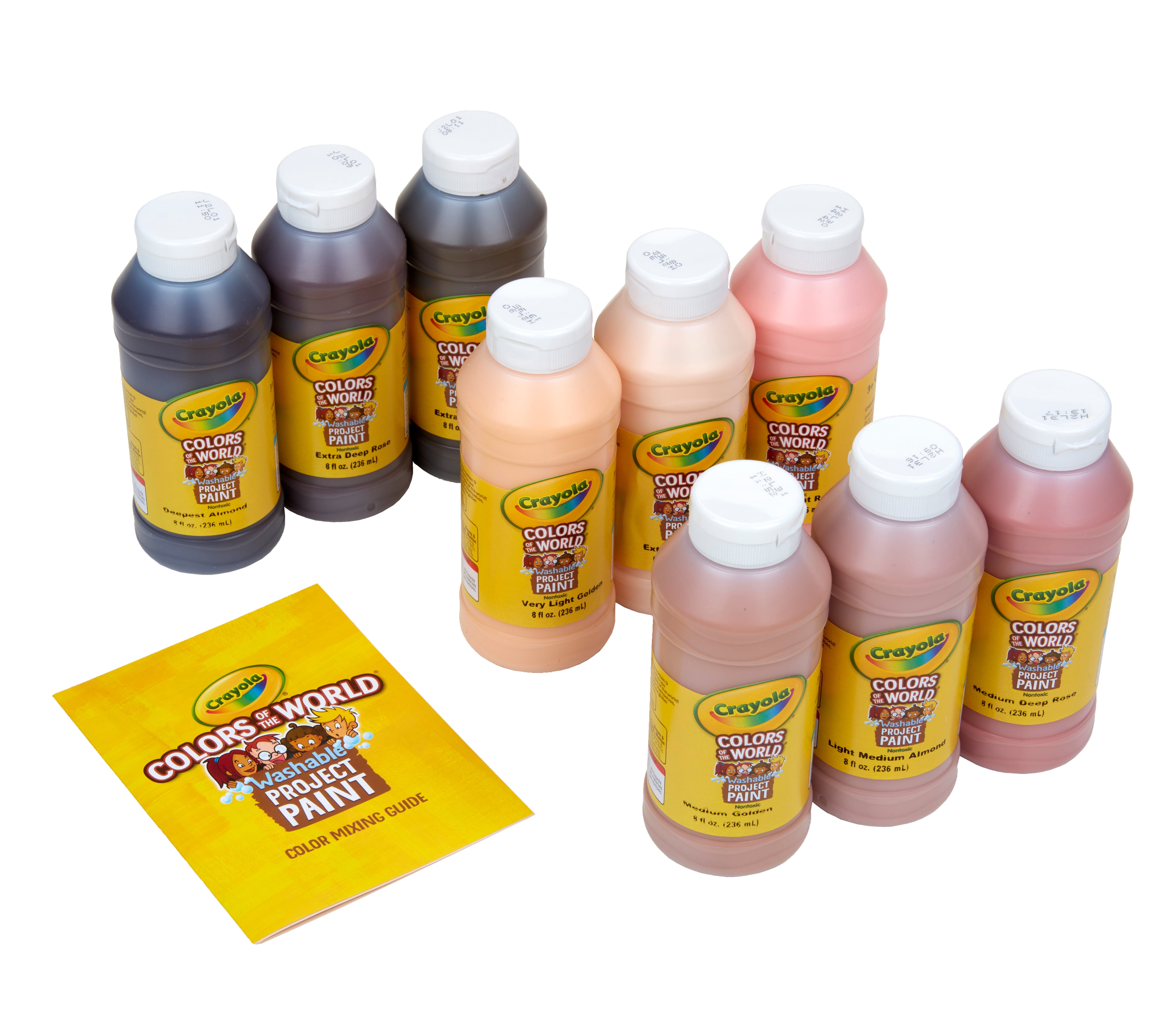 Crayola Colors of the World Washable Project Paint - Set of 9 colors, 8 oz  Bottles