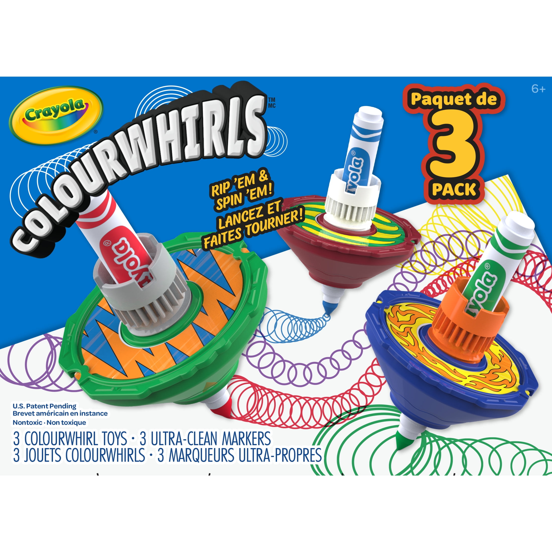 ★CARLYN★ Harper L 3colors Crayola Colourwhirls Spin Art Toy with Washable Marker, 3 Ct