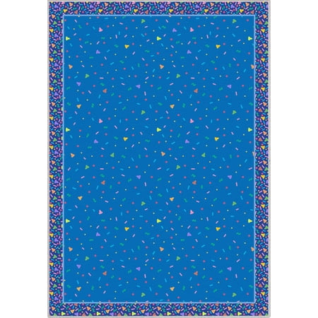 Crayola Confetti 5' x 7' Blue Area Rug by Well Woven