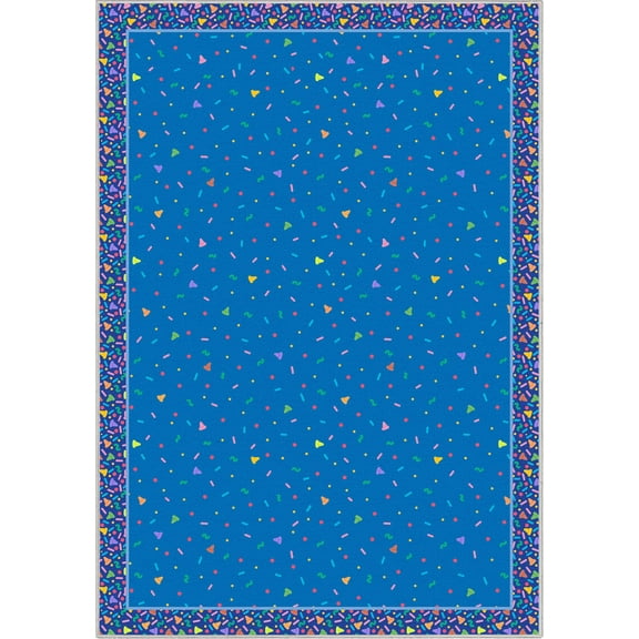 Crayola Confetti 5' x 7' Blue Area Rug by Well Woven