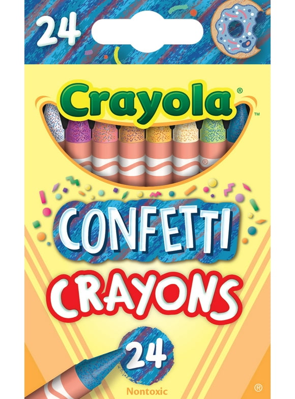 Crayola Confetti Crayons, Multi Color Kids Crayons, School Supplies, Easter Basket Stuffers, 24 Ct