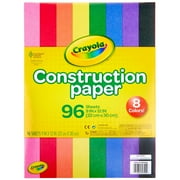 Crayola Construction Paper, 8 Primary Colors, Beginner Child, 96 Pieces