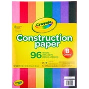 Crayola Construction Paper, 8 Primary Colors, Beginner Child, 96 Pieces