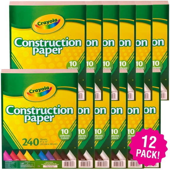 Crayola Construction Paper Pad 9"X12" 12/Pkg-
