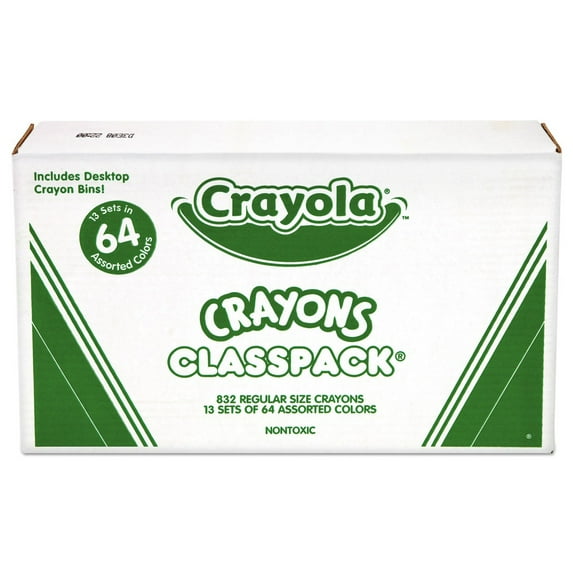 Crayola Crayon Classpack, 64 Colors, Pack of 832