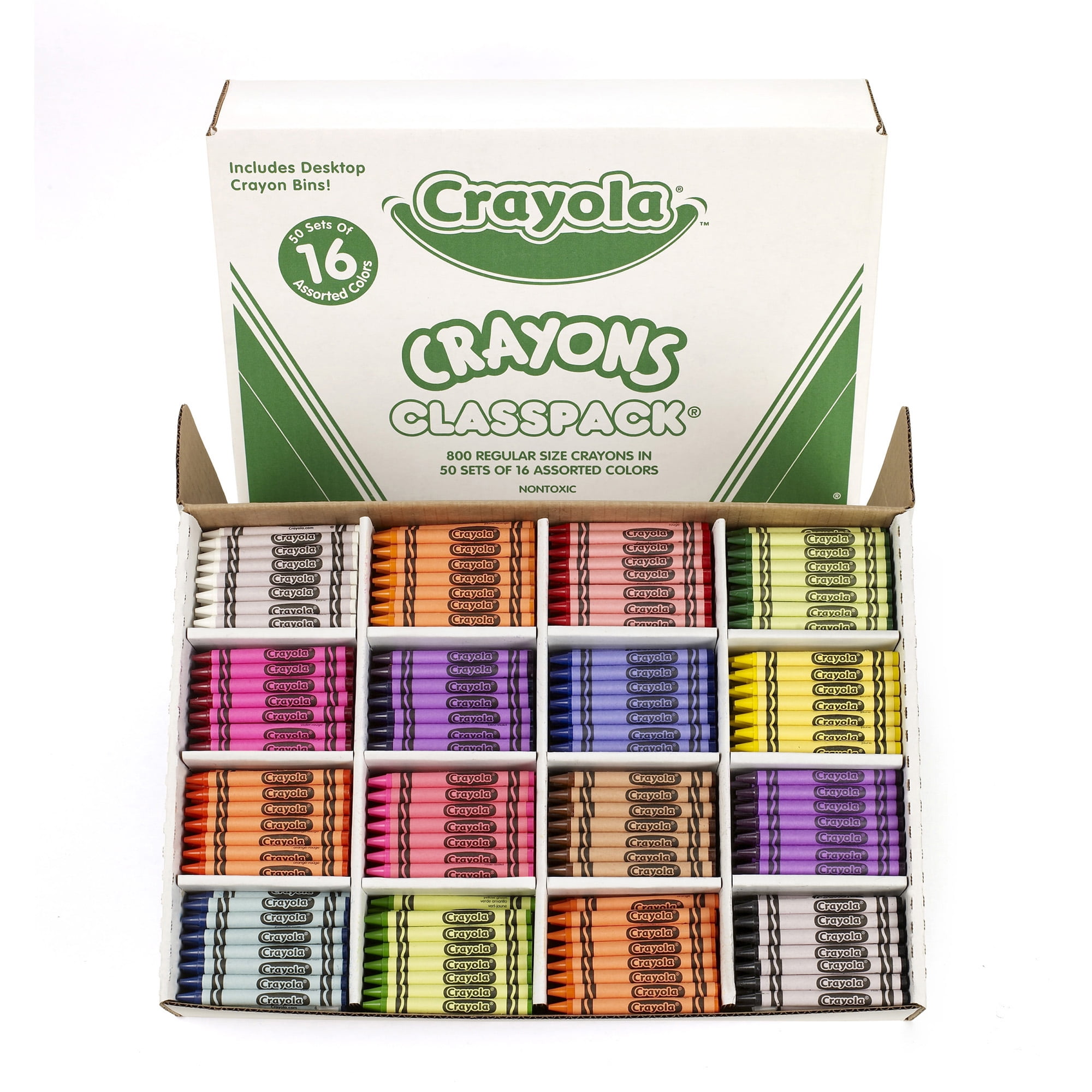Crayola Crayon Classroom Pack, 16 Assorted Colors, Set of 800