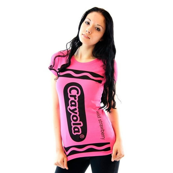 Crayola Crayon Juniors Halloween Costume Short Sleeve Pink T-Shirt