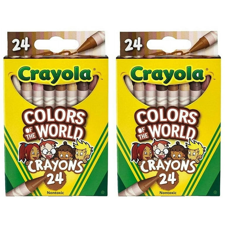 Crayola Crayons 24 Pack, Colors of The World, Multicultural Crayons, 2 Packs