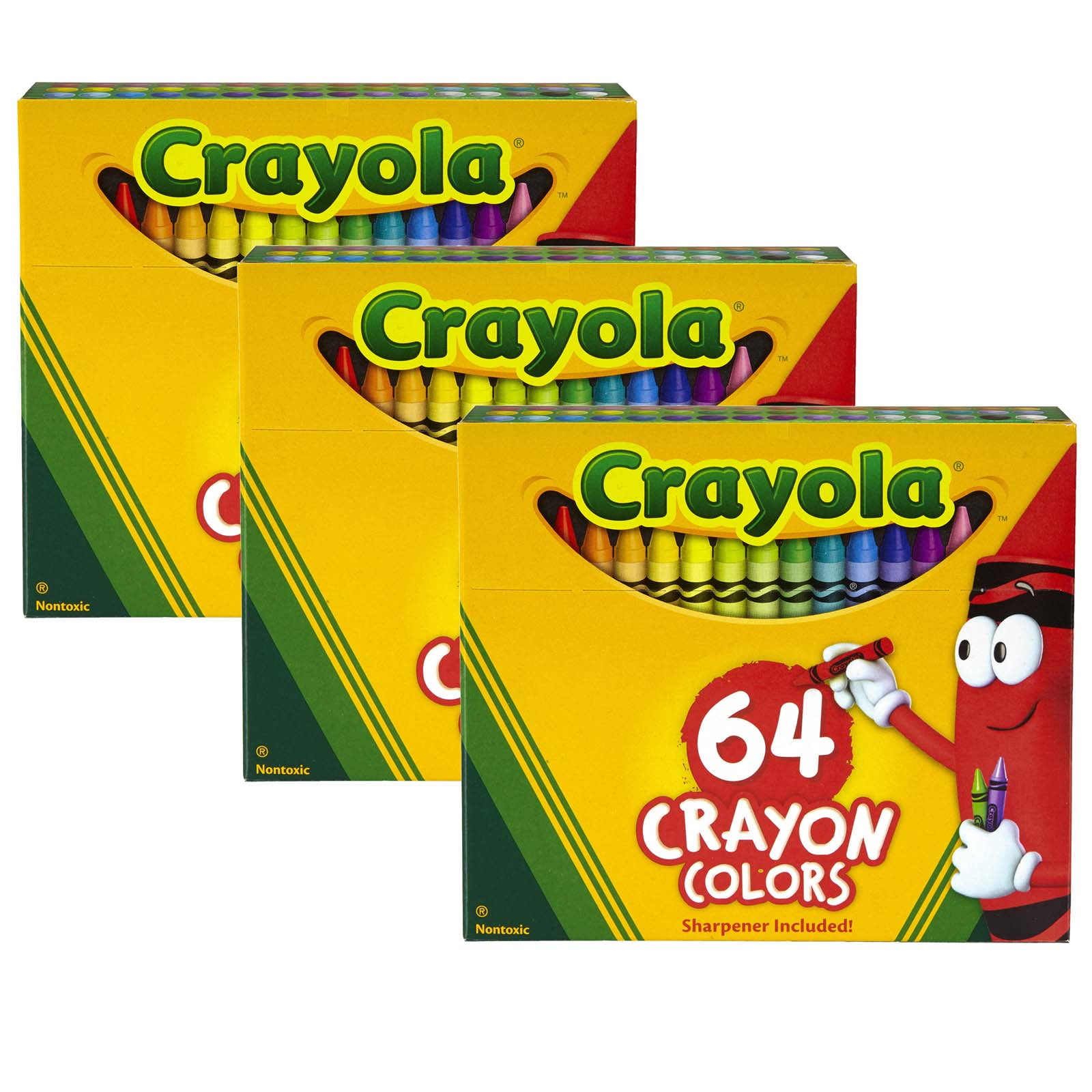 Crayola Crayons, Regular Size, 64 Per Box, 3 Boxes