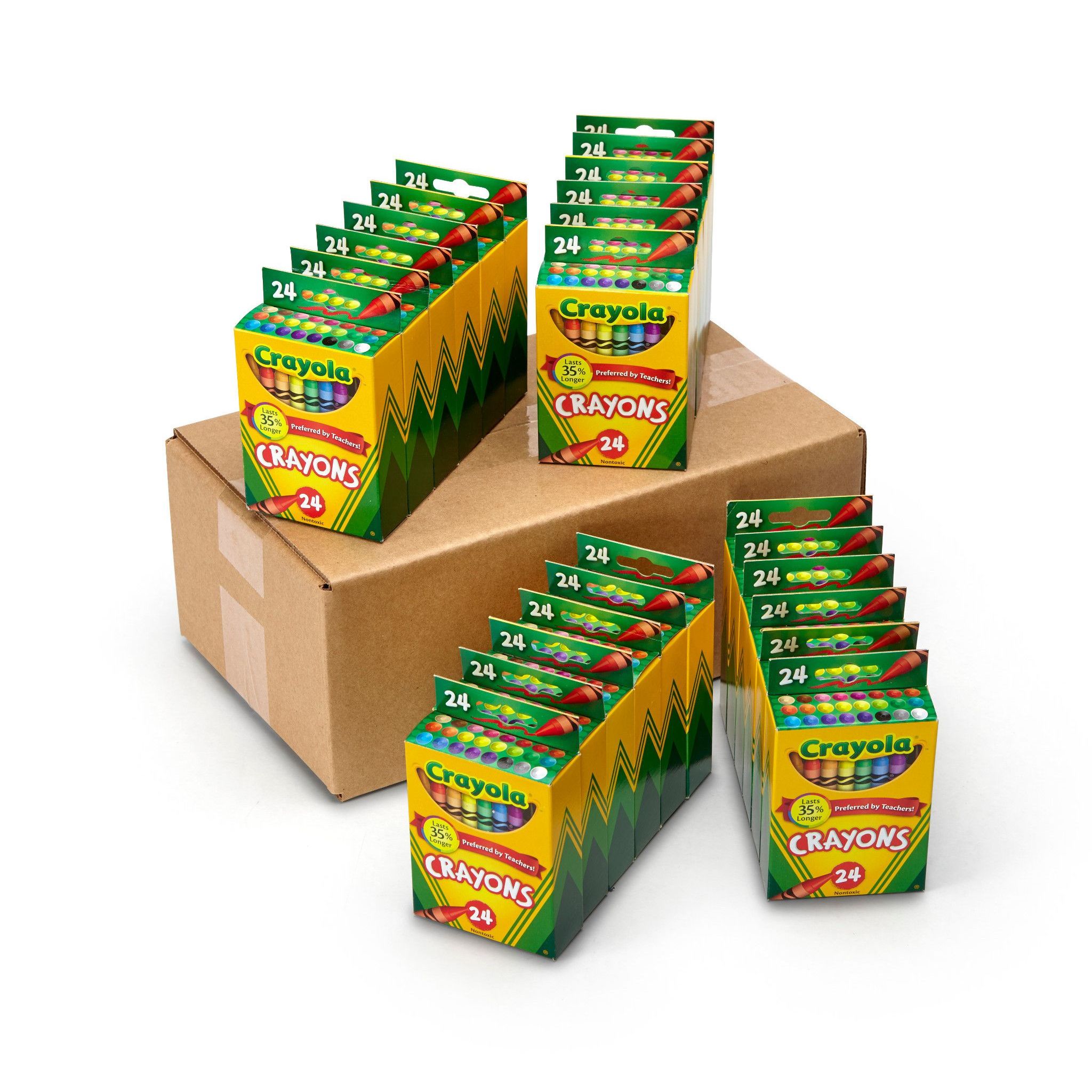 Crayones Crayola al por Mayor, Útiles para el Aula para Maestros, 24 Paquetes de Crayones con 24 Colores Surtidos