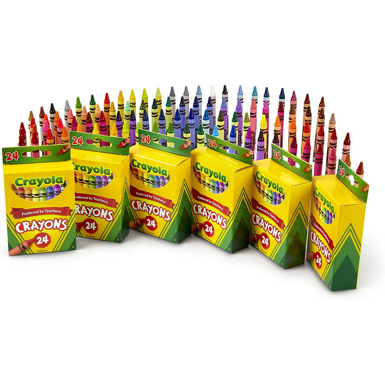  6 Pack of Crayons with 2 Crayon Sharpeners, Crayons 16 Count,  Assorted Colors – Crayons Bulk, Crayons Bulk for Classroom, School Supplies  for Kids : Toys & Games