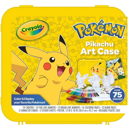Crayola Create & Color Pokemon Coloring Art Case Pikachu, 50 Pcs Art Set, Pokemon Toys, Pokemon Gift for Kids