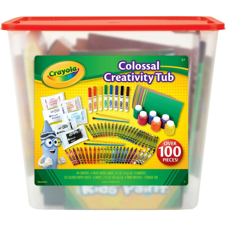 Crayola Creativity Tub, Art Set, 102 Pcs, Toys for Kids, School Supplies, Teacher Supplies, Beginner Child