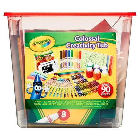 Crayola Creativity Tub, Art Set, 90 Pcs, Toys for Kids, School Supplies, Teacher Supplies,Beginner Child