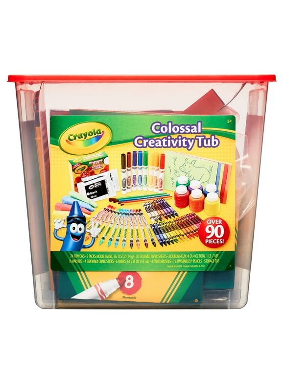 Crayola Creativity Tub, Art Set, 90 Pcs, Toys for Kids, School Supplies, Teacher Supplies,Beginner Child