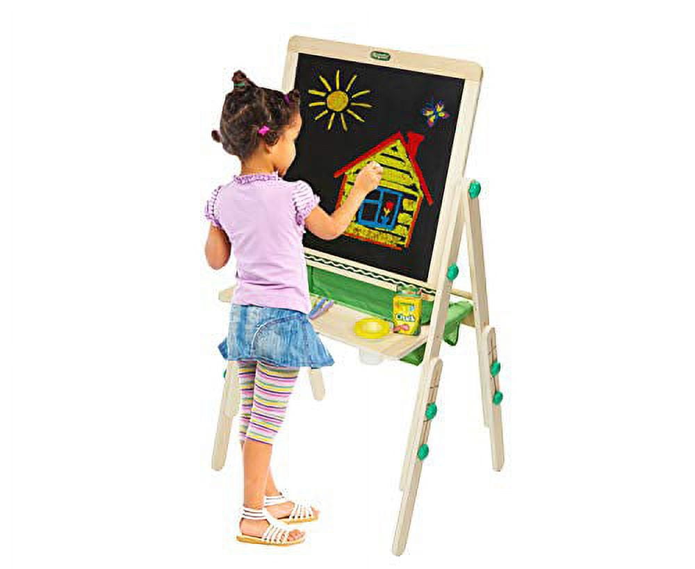 Crayola Deluxe Kids Wooden Art Easel & Supplies, Ages 3, 4, 5, 6
