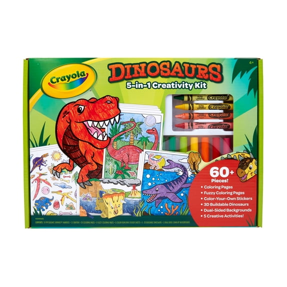 Crayola Dinosaur 5-in-1 Art Kit, Dino Coloring, Toys for Kids, Beginner Unisex Child, Ages 4+