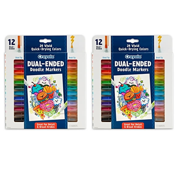 Crayola Doodle & Draw Dual-Ended Doodle Marker, 12 Per Pack, 2 Packs