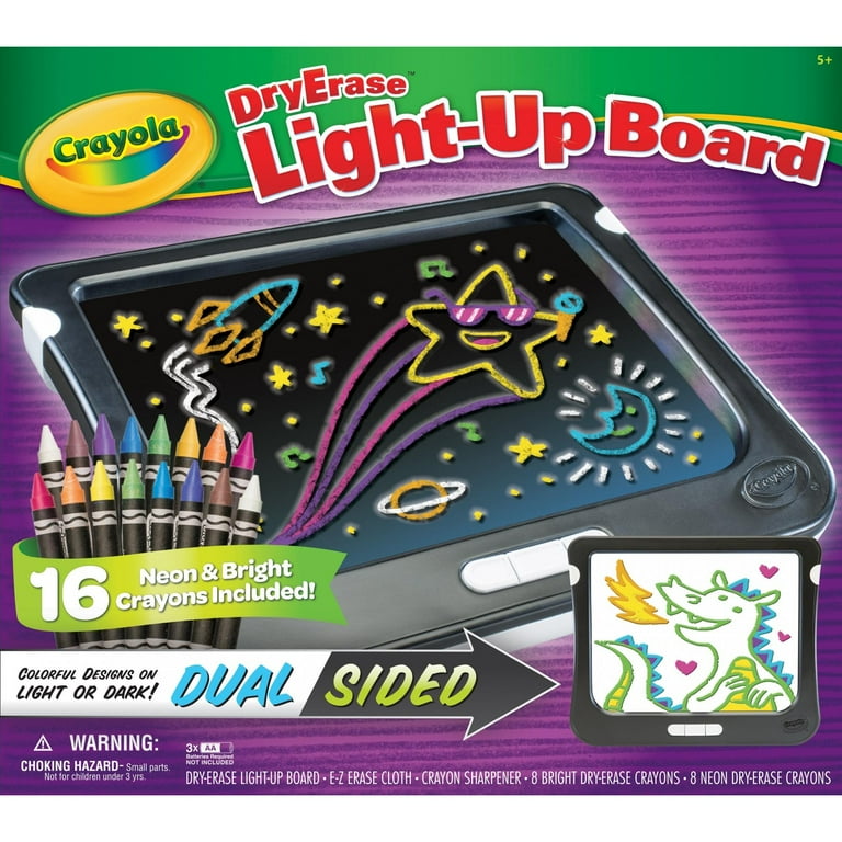Crayola Dry Erase Light-Up Board Neon Crayons Fun for Kids