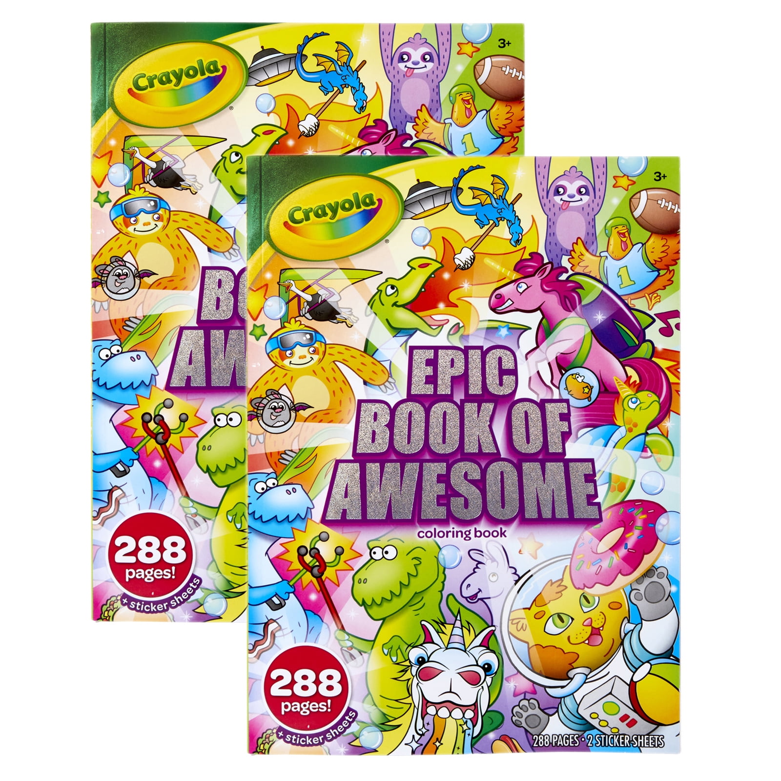 Crayola Epic Book of Awesome Coloring Book, 288 Pages, Pack of 2