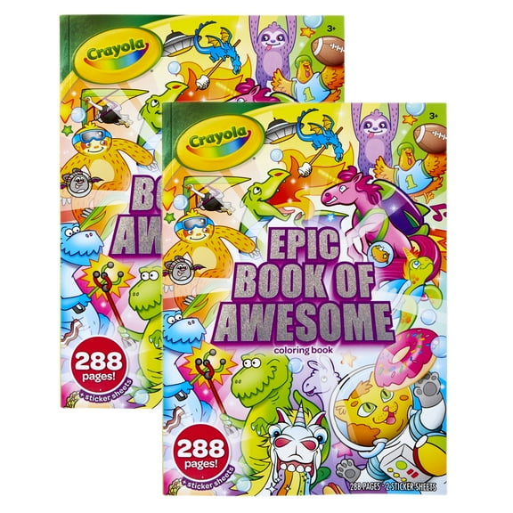 Crayola Epic Book of Awesome Coloring Book, 288 Pages, Pack of 2