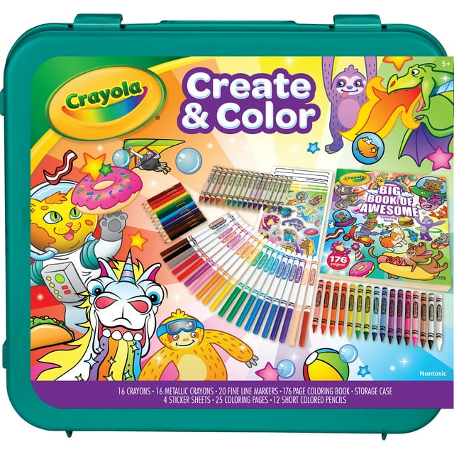 Crayola Epic Create & Color Art Coloring Case 75 Pieces Boys and Girls, Child
