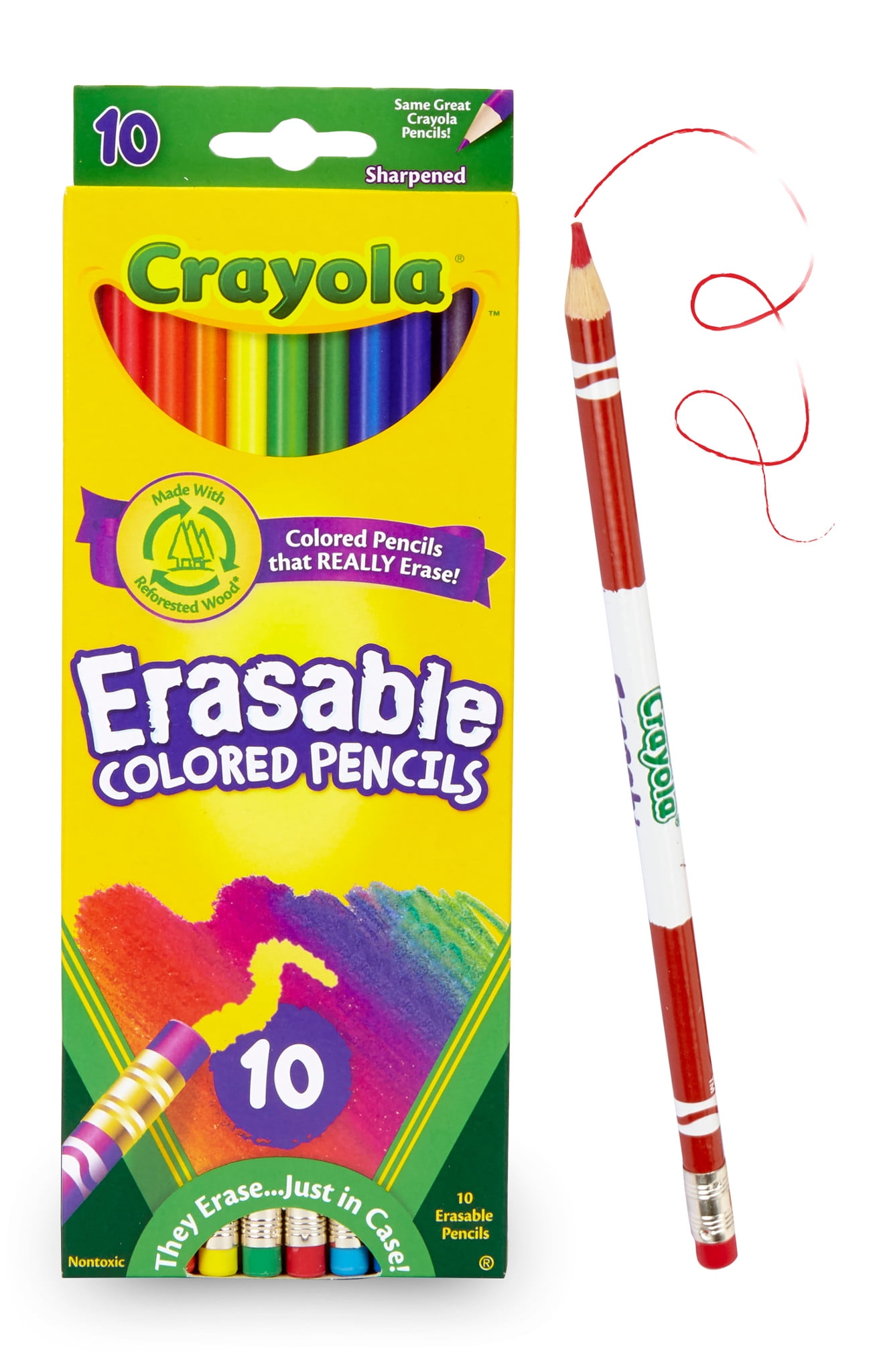 Crayola Erasable Colored Pencils - Assorted Colors, Set of 10