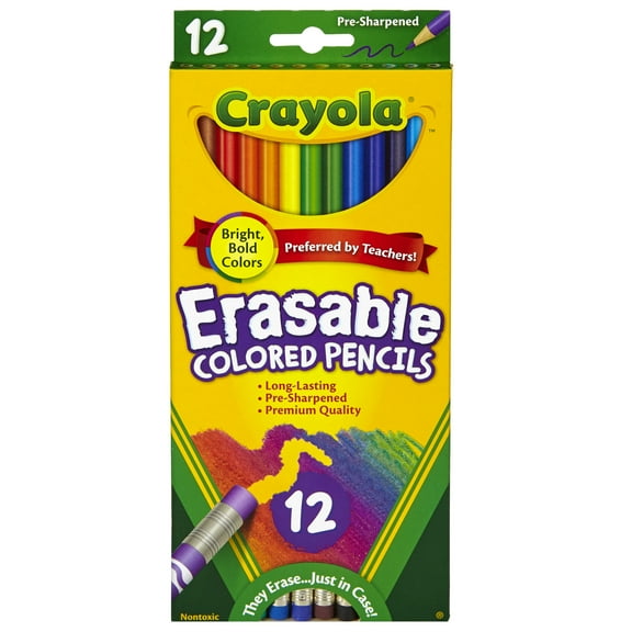 Crayola Erasable Colored Pencils, 12 Colors Per Box, Set Of 6 Boxes