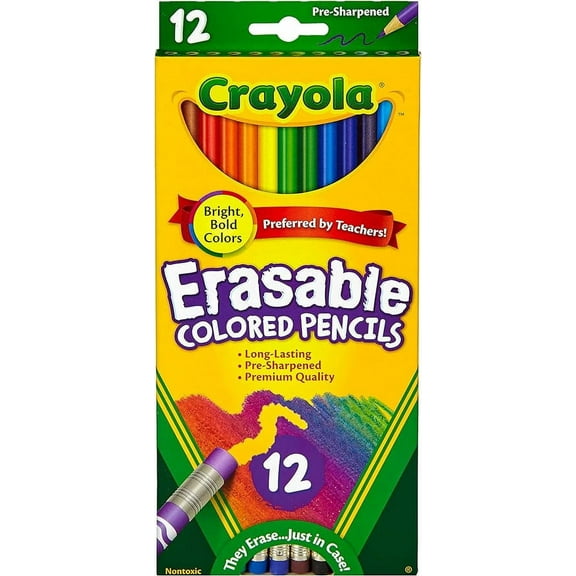 Crayola Erasable Colored Premium Pencils 12 Pieces