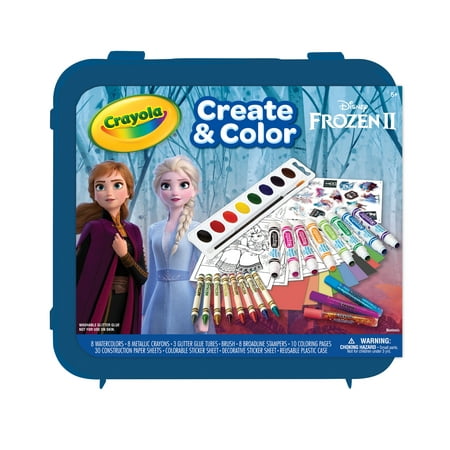 Crayola Frozen 2 Coloring Art Case, Paint & Stickers, 50 Pcs, Kids Gifts, Beginner Unisex Child