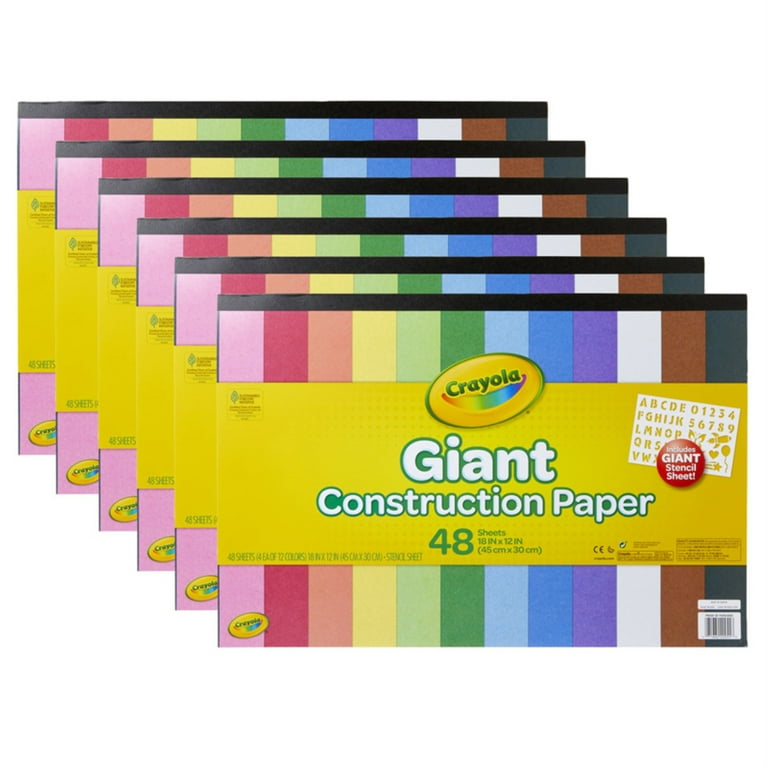 Crayola Giant Construction Paper And Stencils, 18 X 12 Inches, Pack Of 48