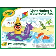 Crayola Giant Marker and Watercolor Pad Art Kit, 25 Piece
