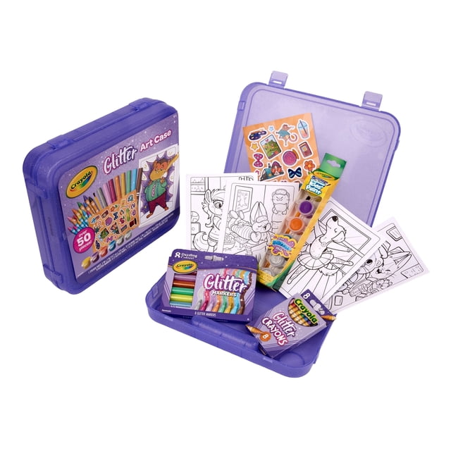 Crayola Glitter Art Kit, Over 50 Pcs, Glitter Crayons & Coloring ...
